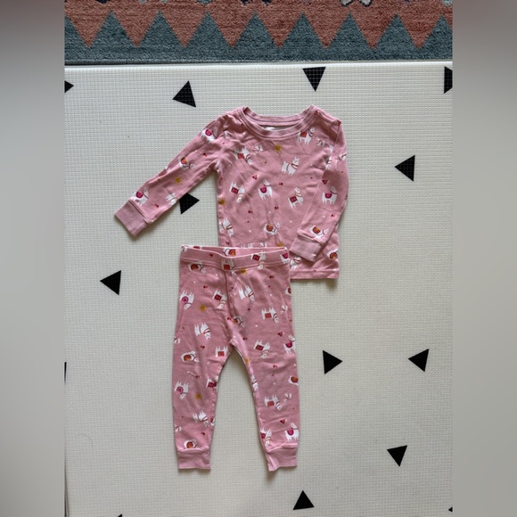 Old Navy|Baby girl,toddler matching pajama set with llama animal print•••size 2T - Picture 5 of 5